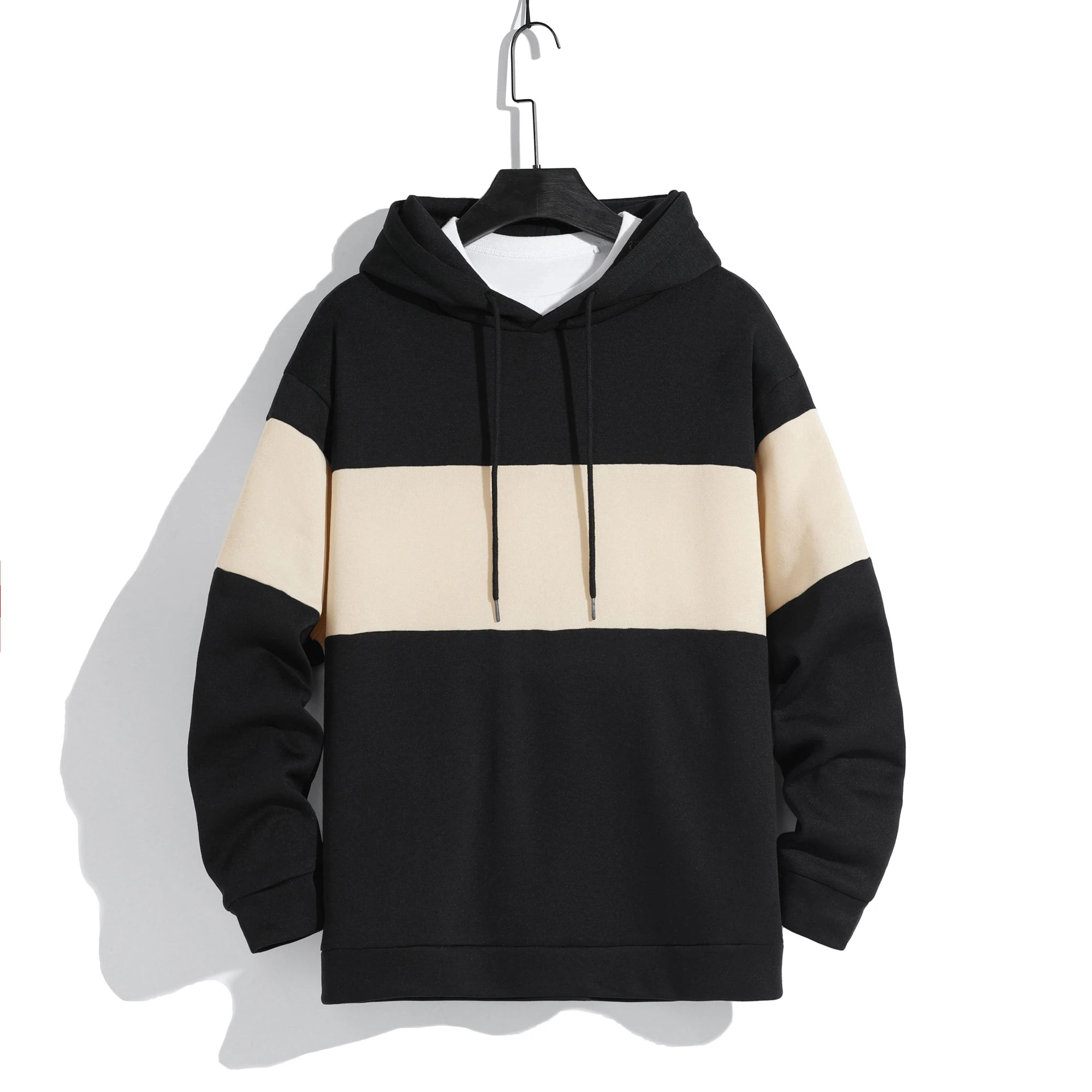 Men's patchwork color hoodie light fleece hoodie long sleeve hoodie sports hoodie