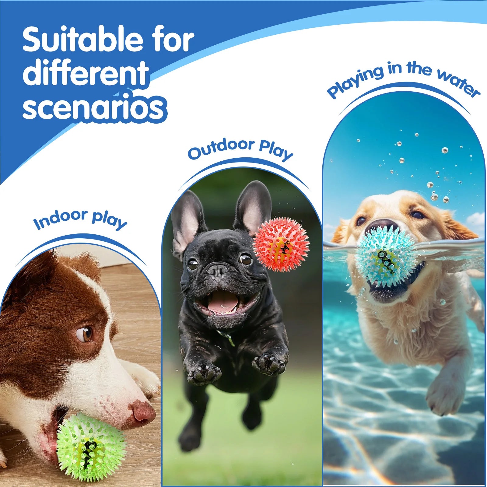 Pet dog toy, rubber tennis ball, prick ball, squeaking, grinding teeth, relieving boredom, accompanying various dogs of all size