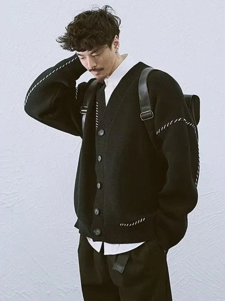 Retro Patchwork Knit Cardigan