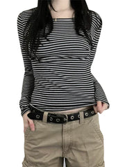 Striped Slim Long Sleeve Tee