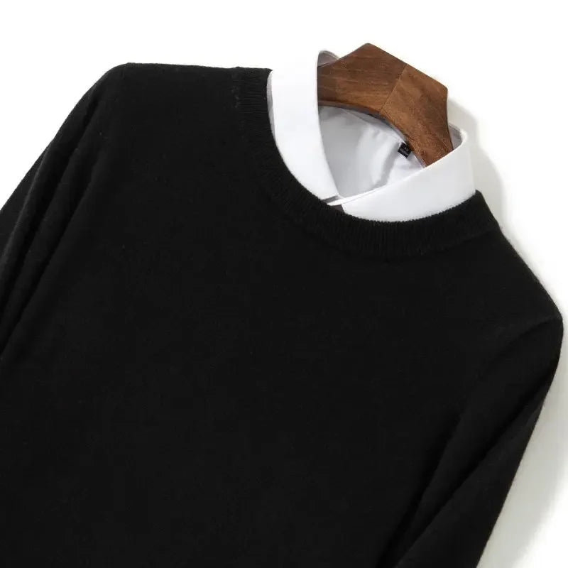 Thick Solid V-Neck Pullover