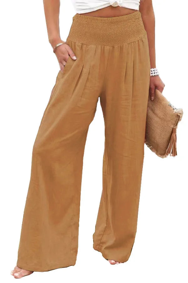 Drawstring Beach Wide Leg Pants