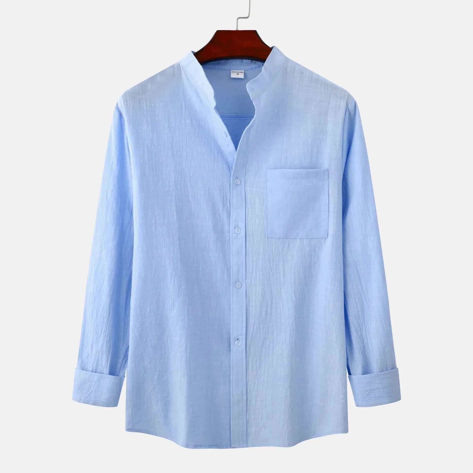 Button Mock Neck Long Sleeve Top