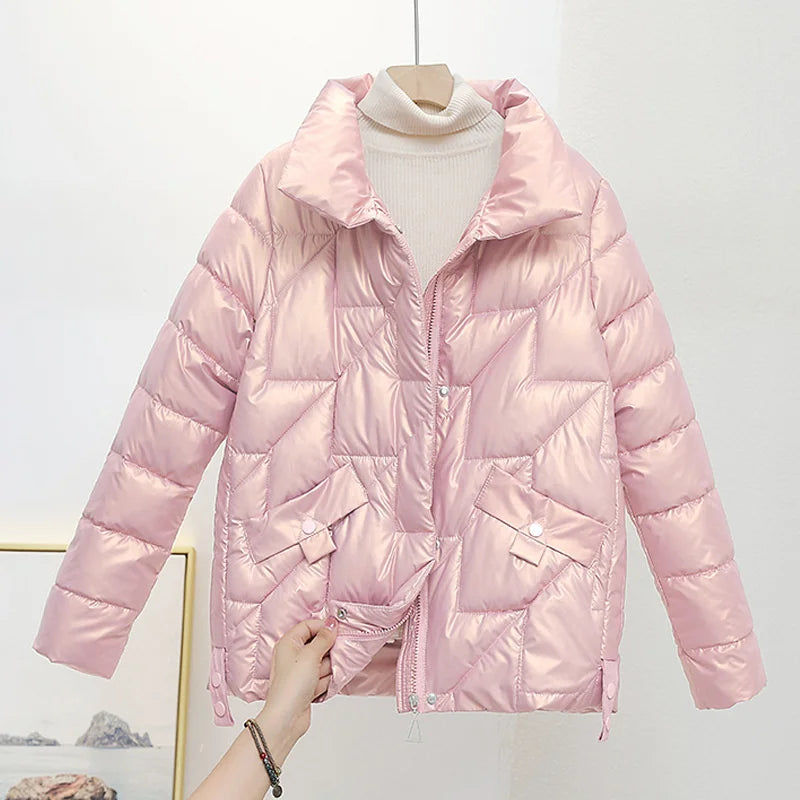 Glossy Winter Cotton Padded Parka