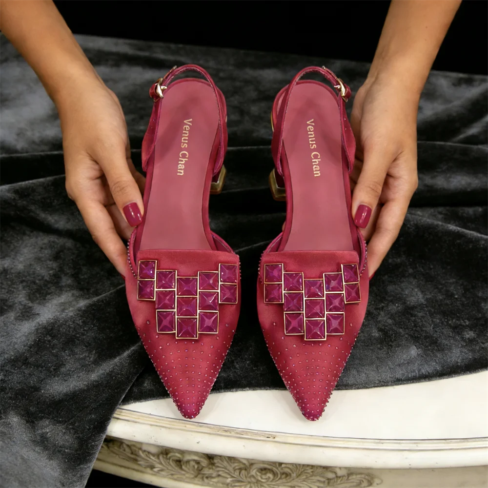 Chic Women’s High Heels – Sparkling Diamond Accents & Sleek Pointed-Toe Design for Parties and Daily Commuting