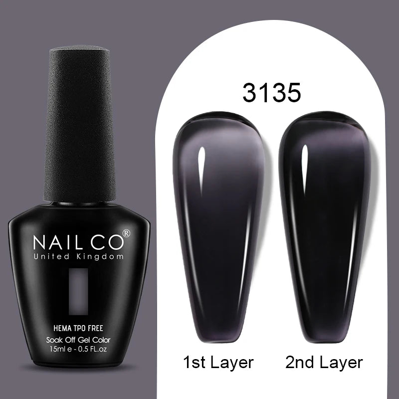 NAILCO 15ml Colorful Jelly Gel Nail Polish Gorgeous Color HEMA TPO FREE Soak Off UV LED Semi Permanent Long Wear Gel Varnish