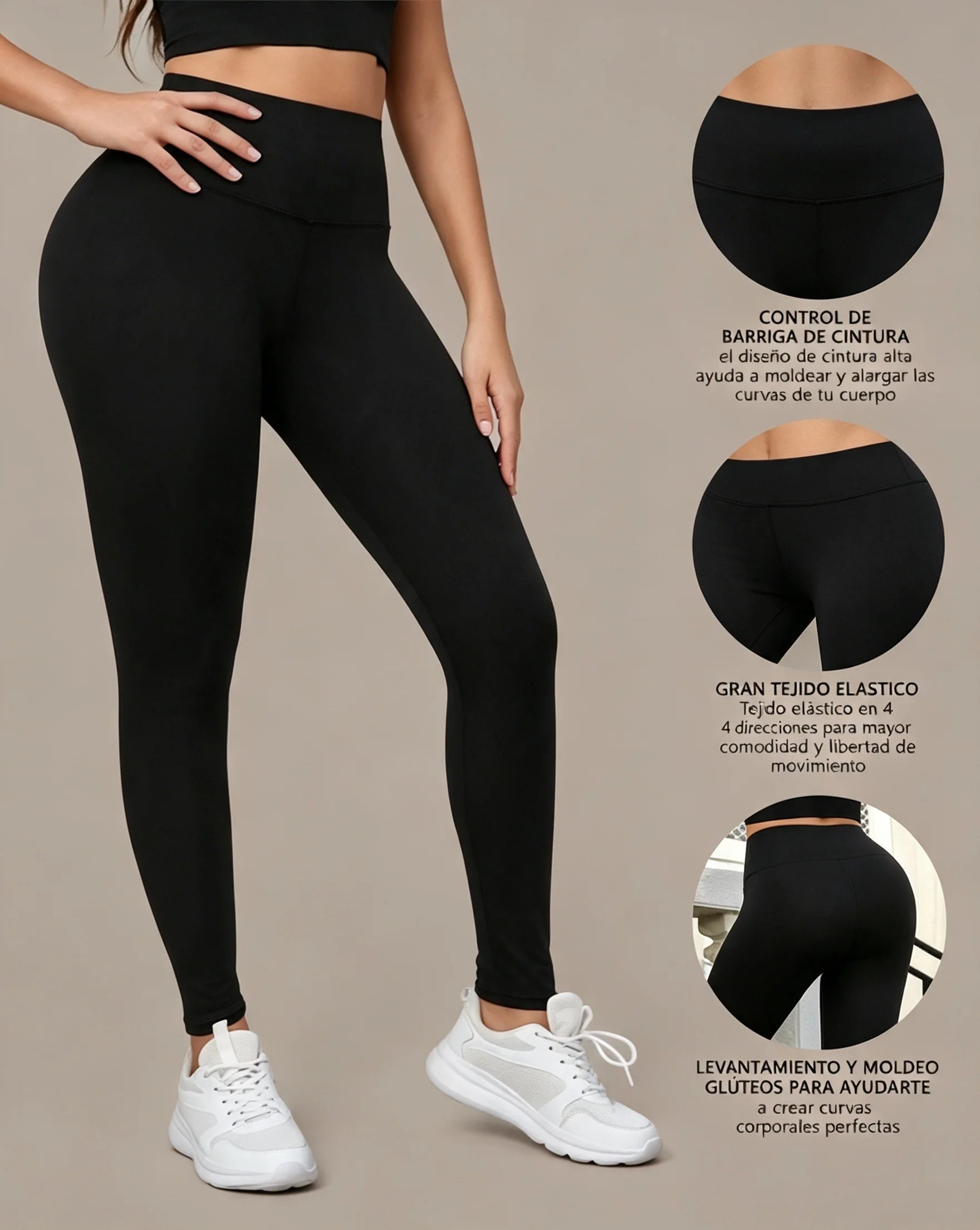 Women's Yoga Leggings Solid Color High Waisted Slim Fit Hip Lifting Stretch Leggings Quick Drying Breathable Fitness Sport Pants