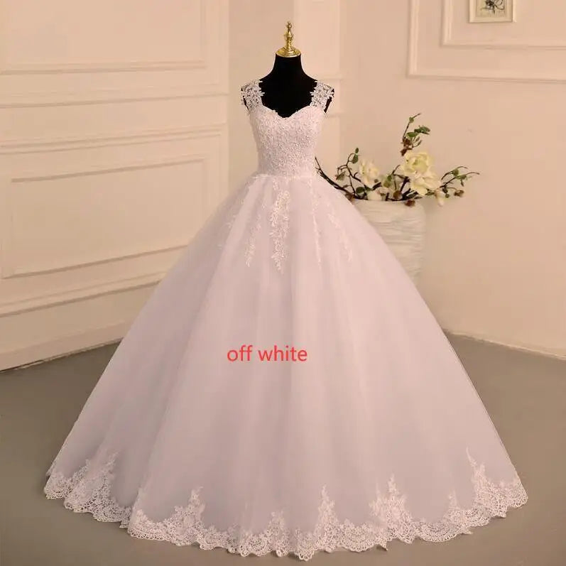 Sleeveless Wedding Dresses Classic Sweetheart Vestido De Noiva Luxury Lace Bridal Ball Gown Formal Robe De Mariee Customized