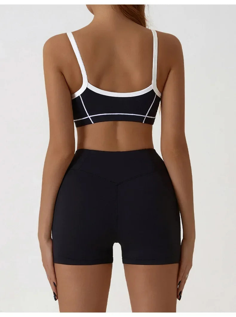 Woman Yoga Sport Outfit for Fitness Two Pieces Short Pant Sets Suits Tracksuit Sportswear Woman Gym Yoga Workout Clothes