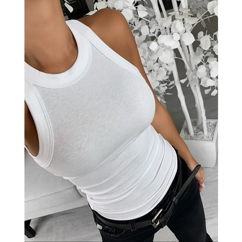 Women Summer Tank Tops Ladies Casual Sleeveless Slim Vest Tops