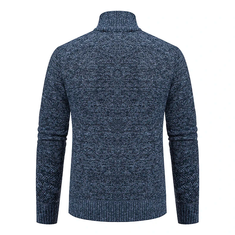 Stand Collar Fleece Zip Cardigan