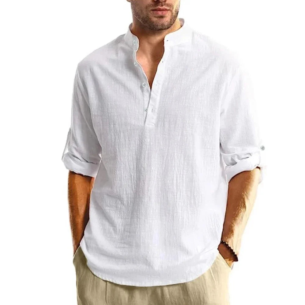 Lightweight Henley Casual Shirt Men