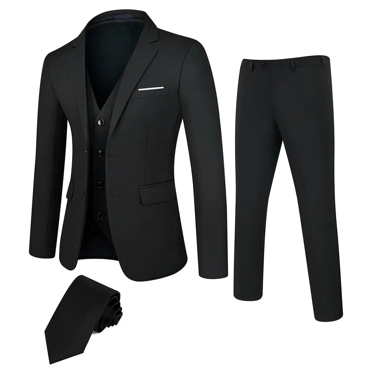 Men’s Regular-Fit Formal Suit Set – Tuxedo Jacket & Trousers