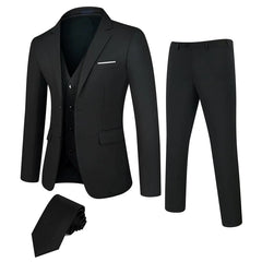 Men’s Regular-Fit Formal Suit Set – Tuxedo Jacket & Trousers
