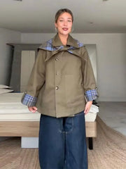 Casual Double Sided Women Coats Loose Long Sleeve Turn-Down Collar Pocket Female Jacket 2026 Autumn Fashion Lady Outwear New