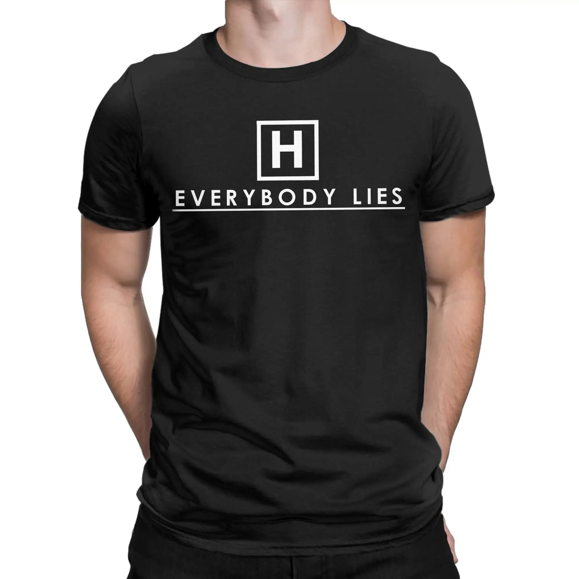 Men T-Shirts Dr Gregory House MD Vintage 100% Cotton Tees Short Sleeve Everybody Lies  T Shirts O Neck Clothes Adult