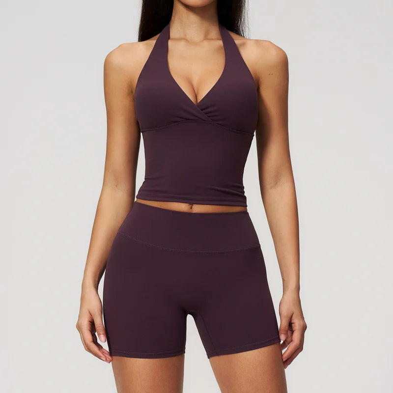 Yoga Outfit Set Fitness Two-Piece Set With No Embarrassing Lines Butt-Lifting Running Shorts Leggings Yoga Suit Athletic Wear