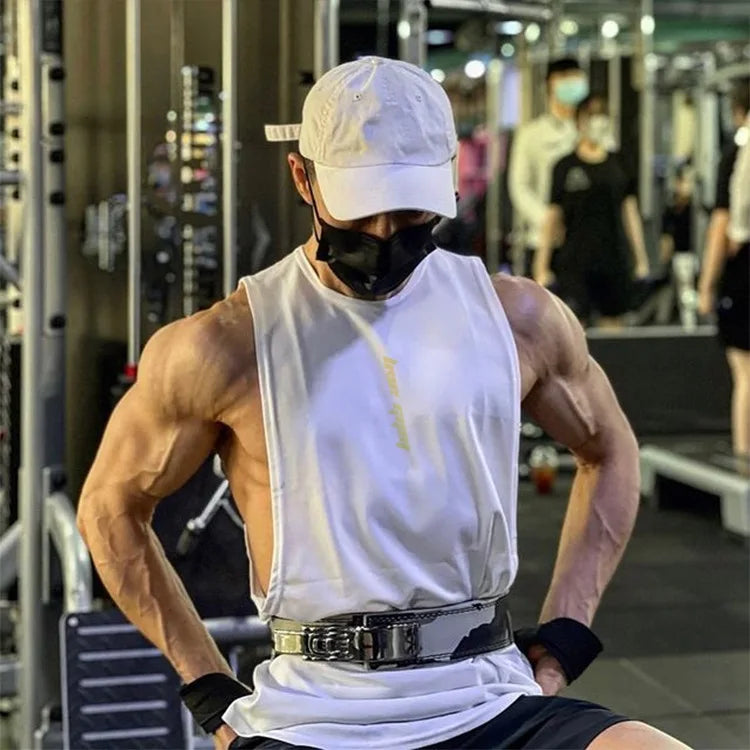 Men's Gym Clothing Summer Casual Tank Top Bodybuilding Sleeveless Shirt Sports Quick Dry Fitness Vest Workout Running Undershirt