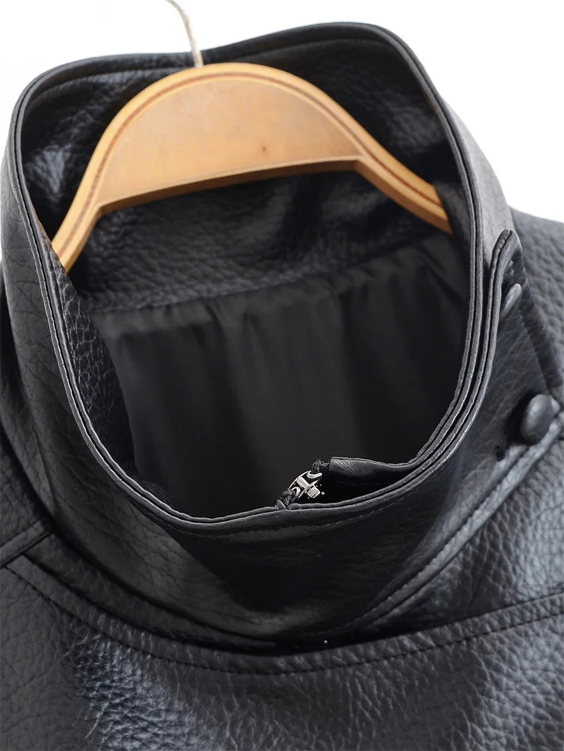 Black Faux Leather Moto Jacket