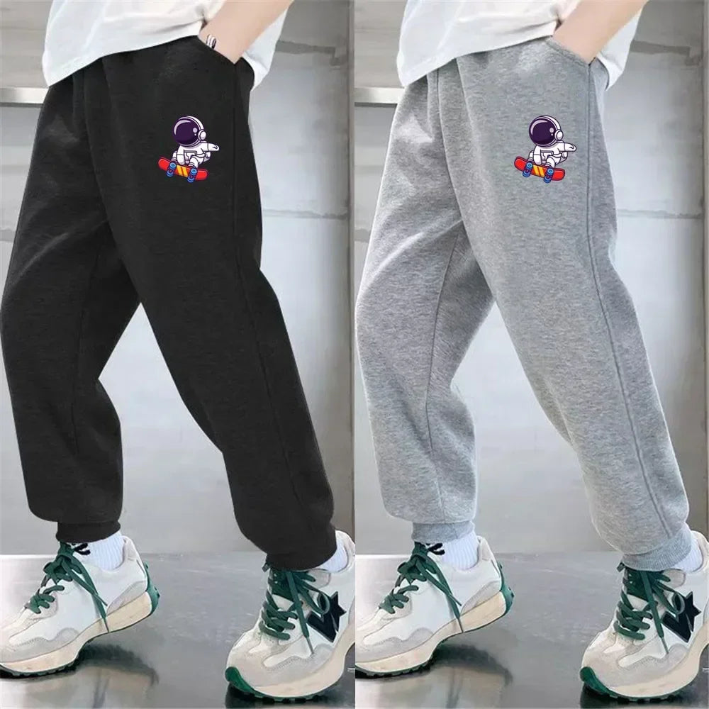 Boys' Off-Road Truck Print Joggers – Casual Sweatpants for Spring, Autumn, and Winter