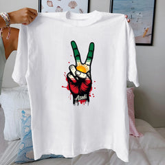 Peace Sign Hand Gesture Cotton T-Shirt
