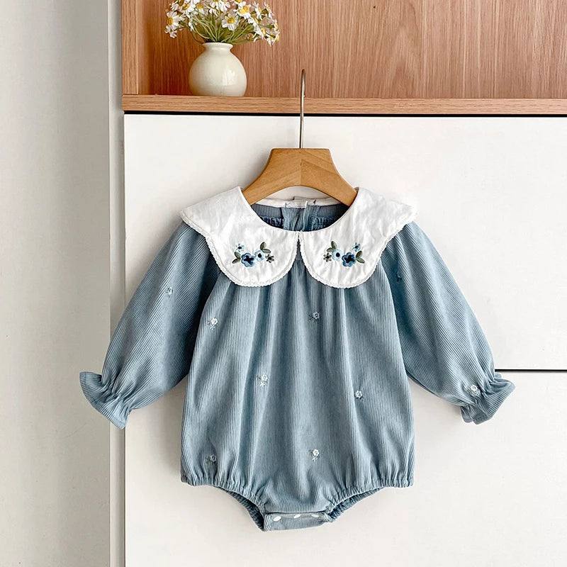 Floral Ruffle Baby Girl Romper