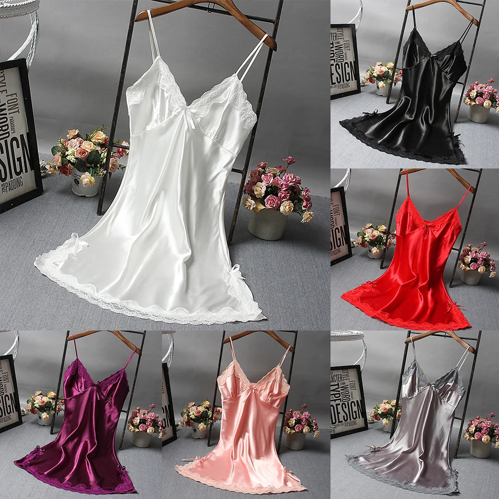 Lace V Neck Mini Nightgown