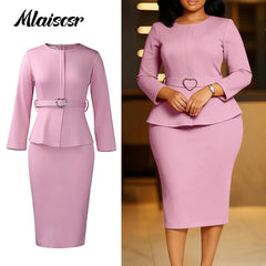 Pencil Midi Dress with Waist Sash