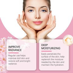 Sakura Skincare Set Moisturizer Face Cream Serum Toner Facial Cleanser Eye Cream Anti-Wrinkle Brighten Face Care Kit for Women