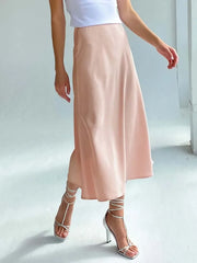 Elegant Satin A-Line Summer Skirt