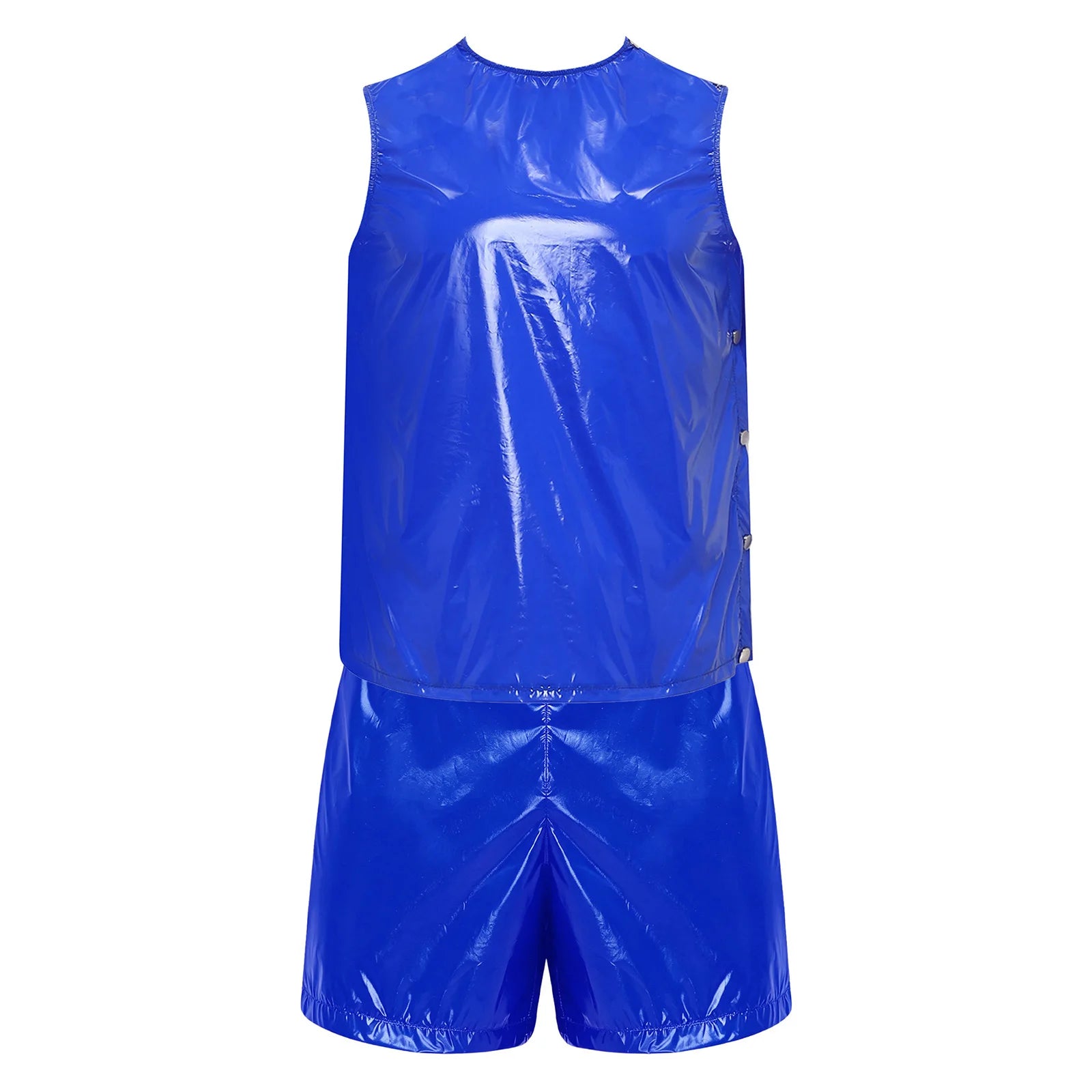 Mens Special Needs Waterproof Sweat Tracksuit Tank Tops And Sides Buttons Boxer Shorts Two Pieces Outfit Adaptive Clothing
