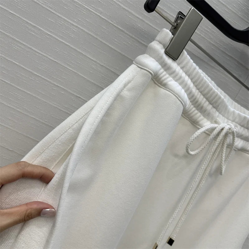 Elastic Waist Cotton Wide Pants