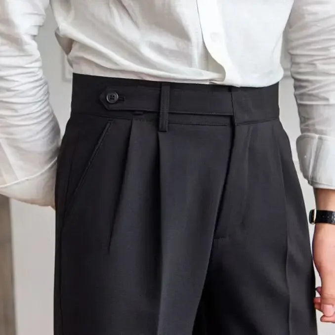 Classic Pleated Business Suit Trousers