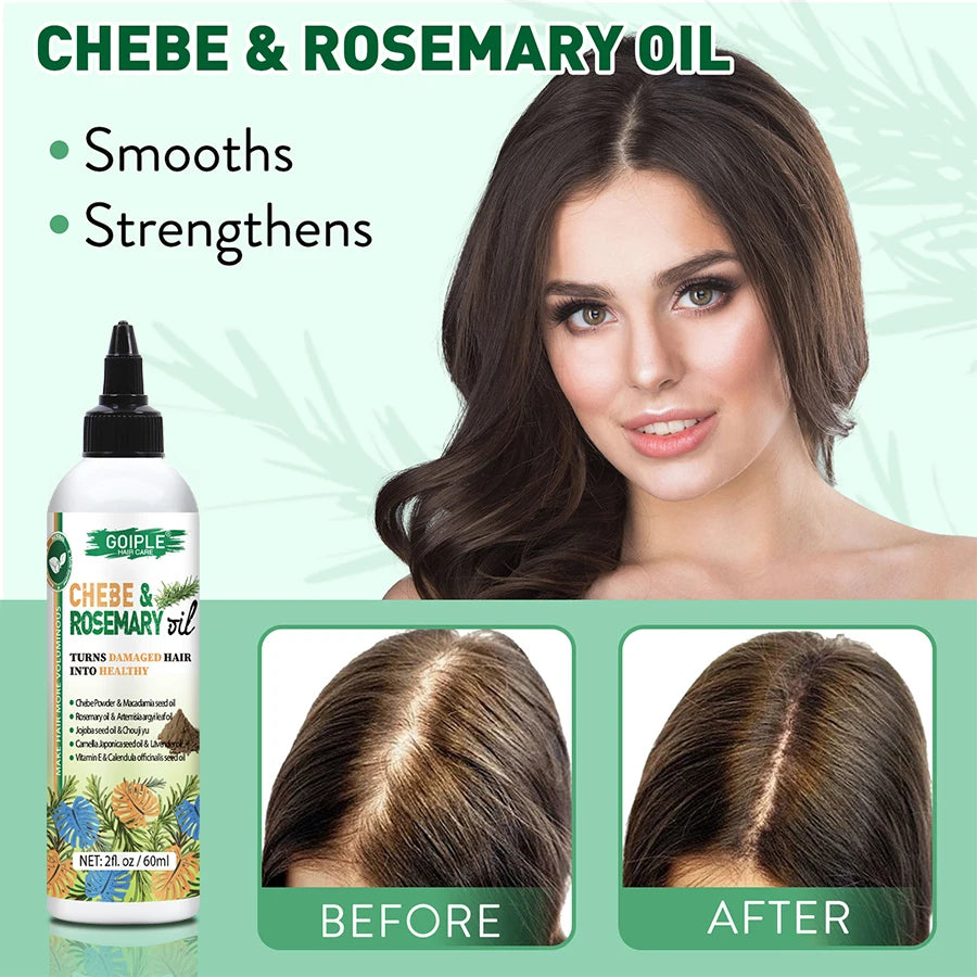 Hair Care 5pcs Rosemary & Chebe Oil Men and Women Dry Frizzy Hair Moisturize Nourish Products Chebe Butter & Powder with Serum