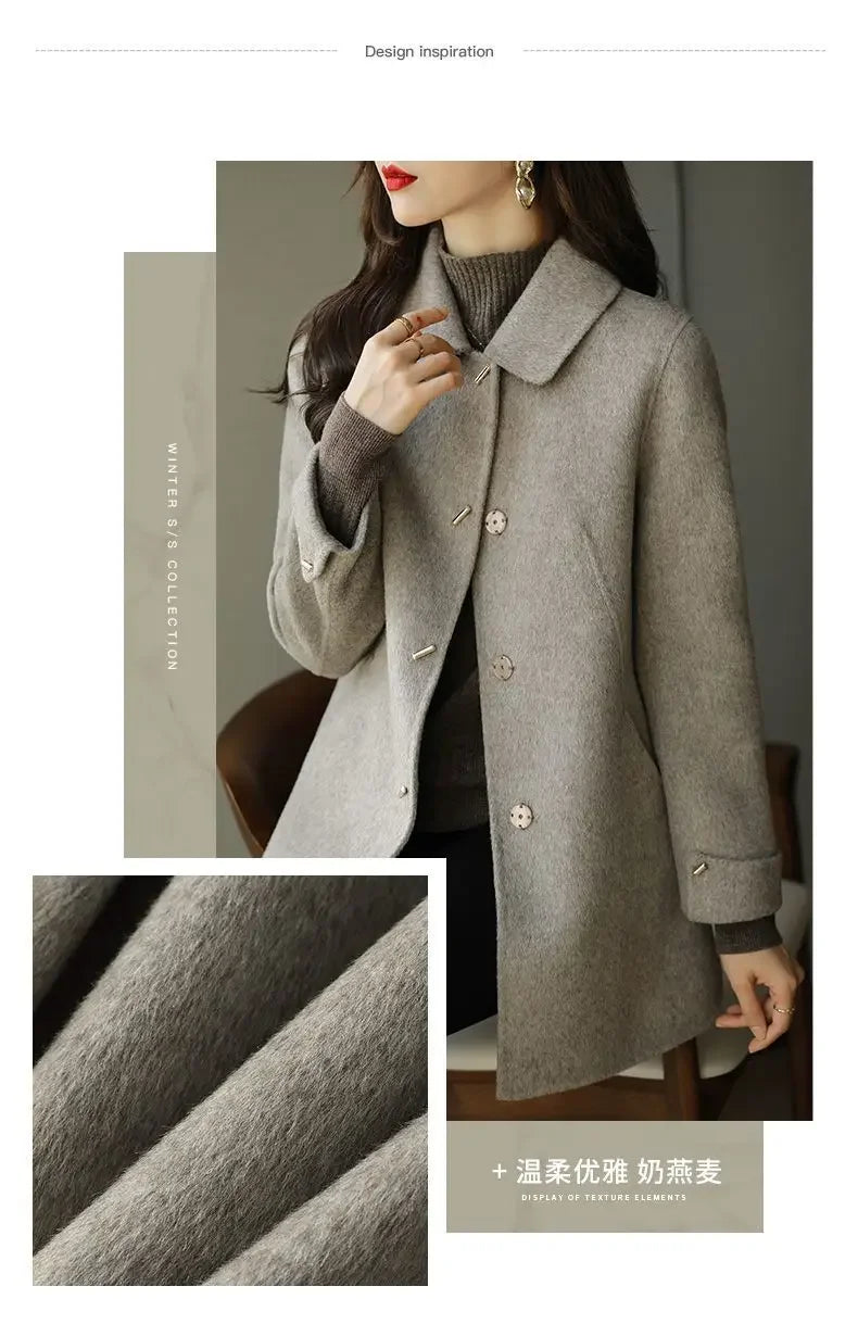 Minimalist French Wool Blend Coat