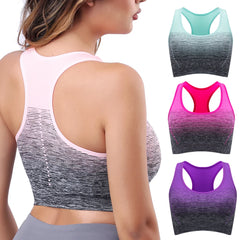 Sports Bra High Stretch Breathable Tops Fitness Women Padded for Running Yoga Gym Crop Bra Gradient Sports Bra for Workout Tops