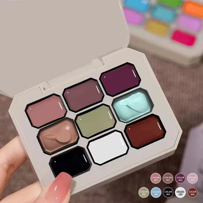 9-Color Solid Gradient High-Saturation Blush Nail Polish, French Manicure Gel, Suitable for Nail Technicians and Beginners.
