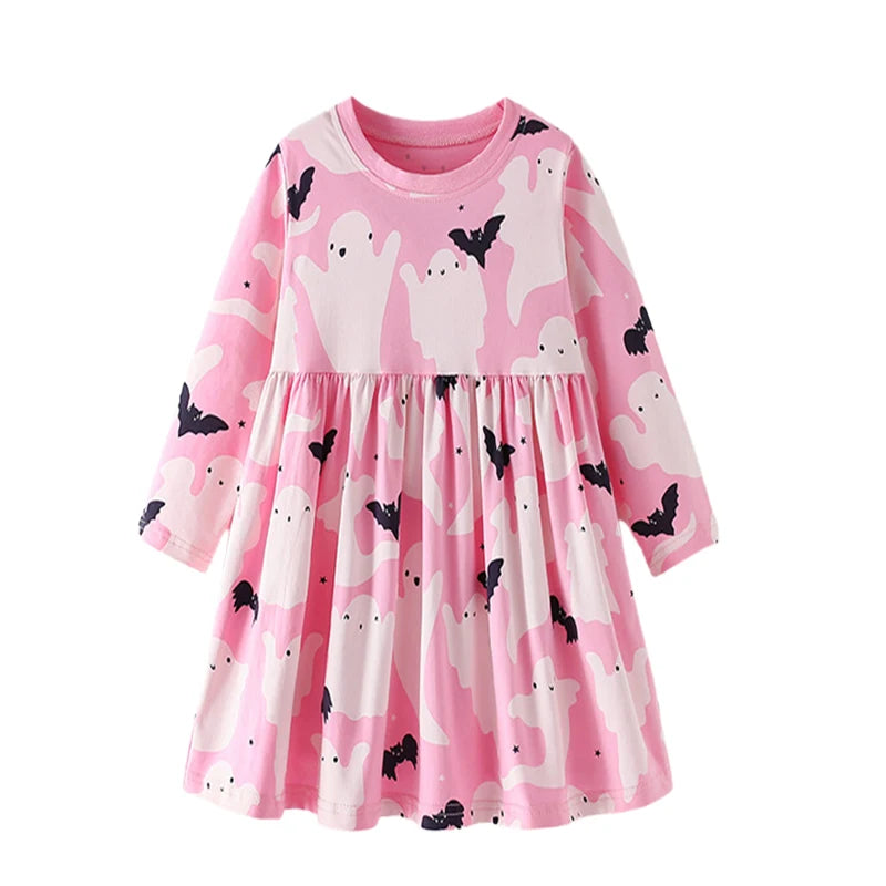 Floral Button Princess Girls Dress