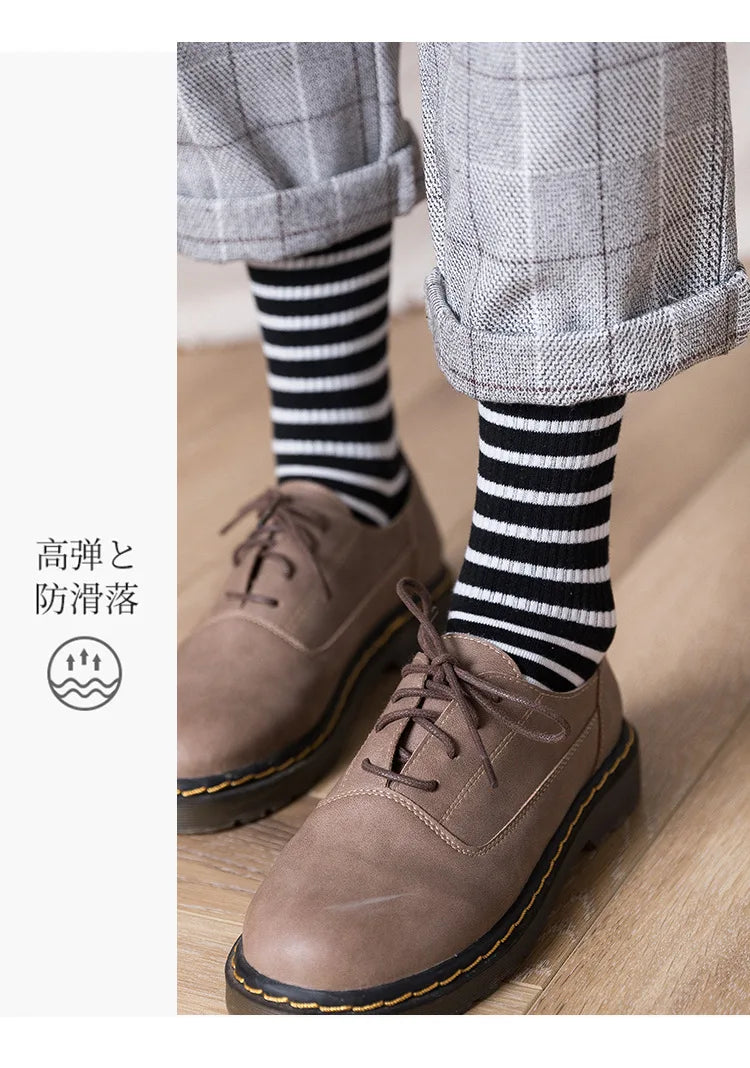 Colorful Striped Cotton Crew Socks