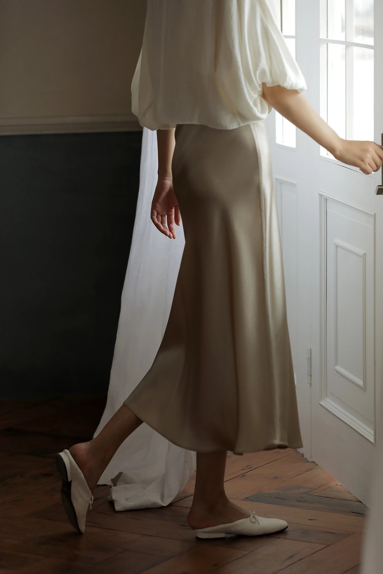 Elegant Satin A-Line Summer Skirt
