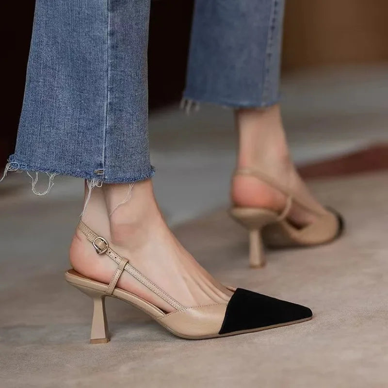 High Heels Summer New Arrival Fashion Buckle Pointed Heel Sandals Women Comfort Simplicity Stilettos Sandalias De Mujer