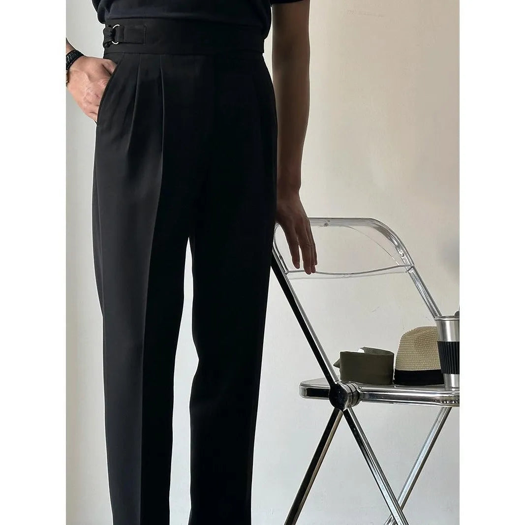 Elegant High Waist Suit Trousers