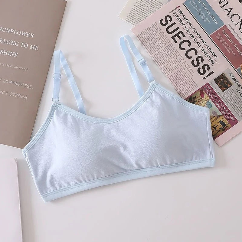 Cotton Sports Training Bras Casual Back Buckle Teenage Lingerie No Steel Rings Sports Bra Elastic Breathable Student Underwear