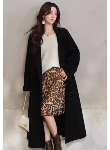 Elegant Wool Knit Skirt Set