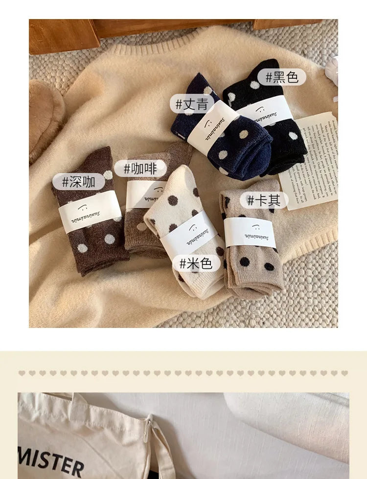 Polka Velvet Winter Socks