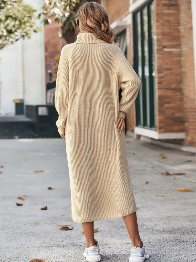 Knitted Turtleneck Sweater Dress