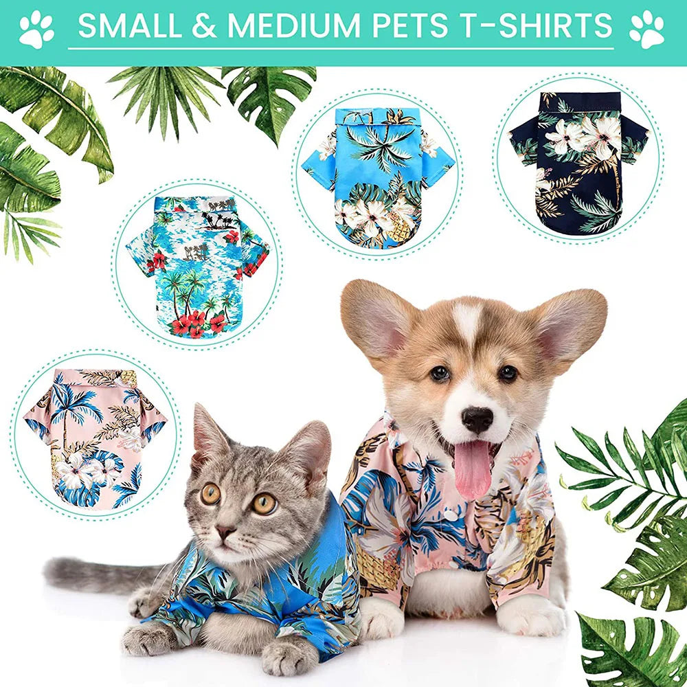 Hawaiian Print Breathable Dog Shirt