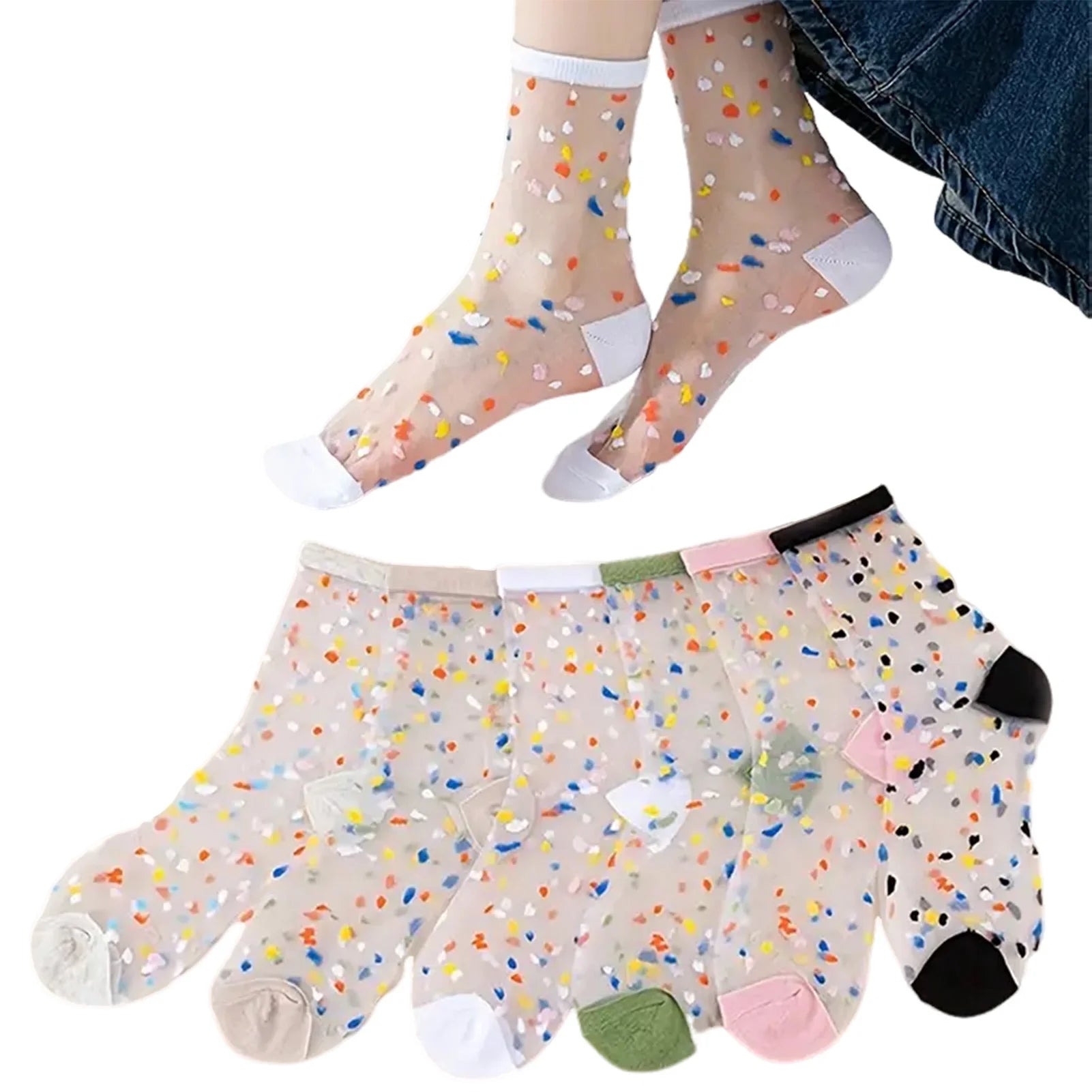 Sheer Lace Summer Spot Socks