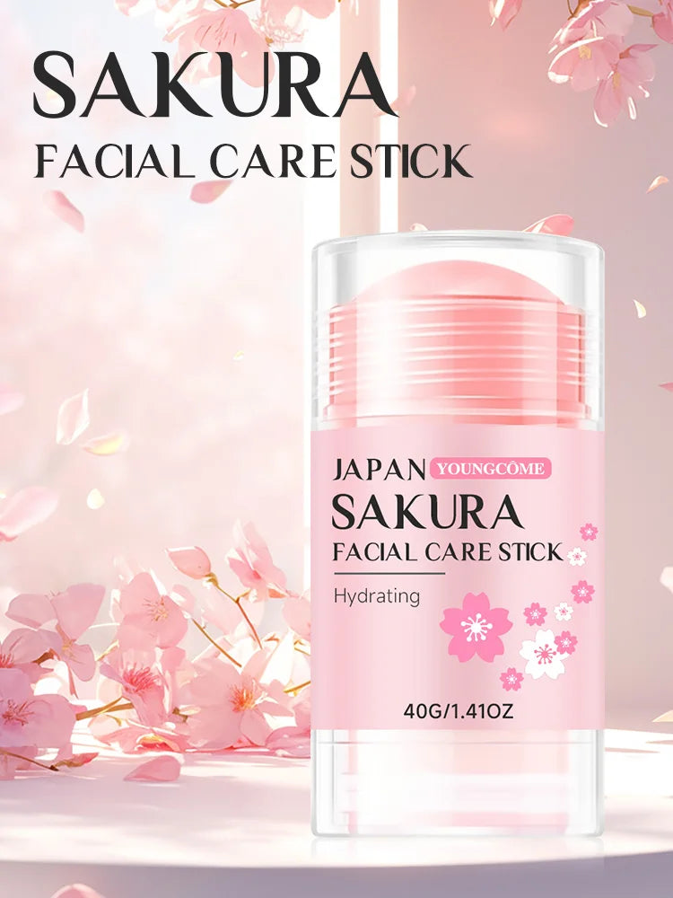 Sakura Facial Care Stick Hydrating Facial Care Moisturizing Cream Deep Hydration Suitable for Dry Aging Face Cream Skin Repair