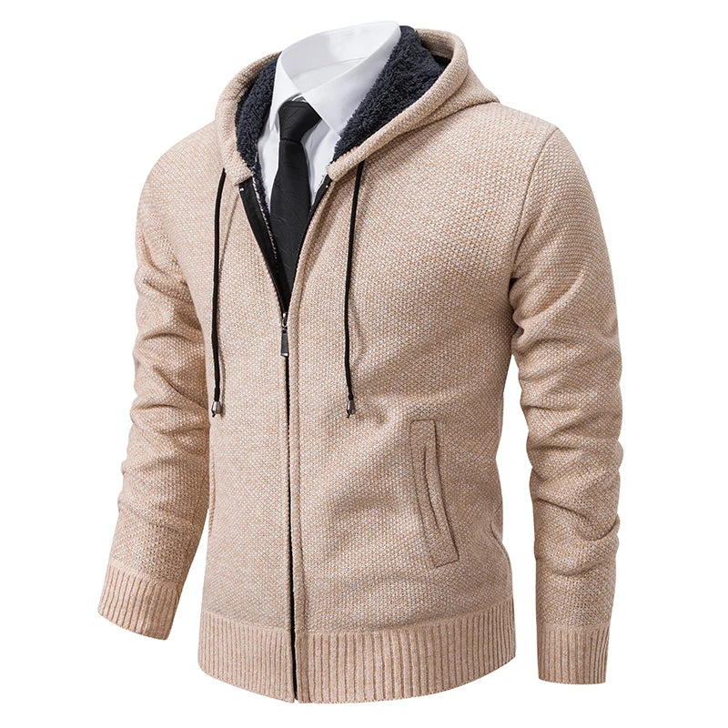 Stand Collar Fleece Zip Cardigan